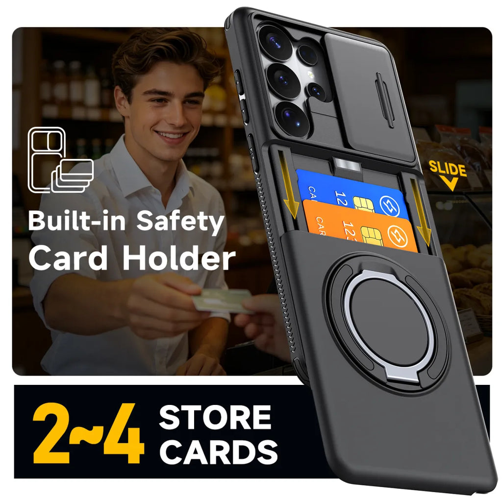 2-in-1 Shockproof Wallet Case for Samsung Galaxy